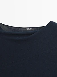 Pull en maille avec écharpe soie mélangée - STUDIO