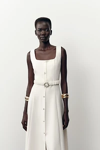 MIDI BELTED DRESS