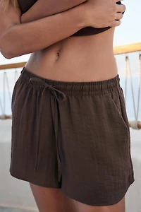 DRAWSTRING MINI SHORTS