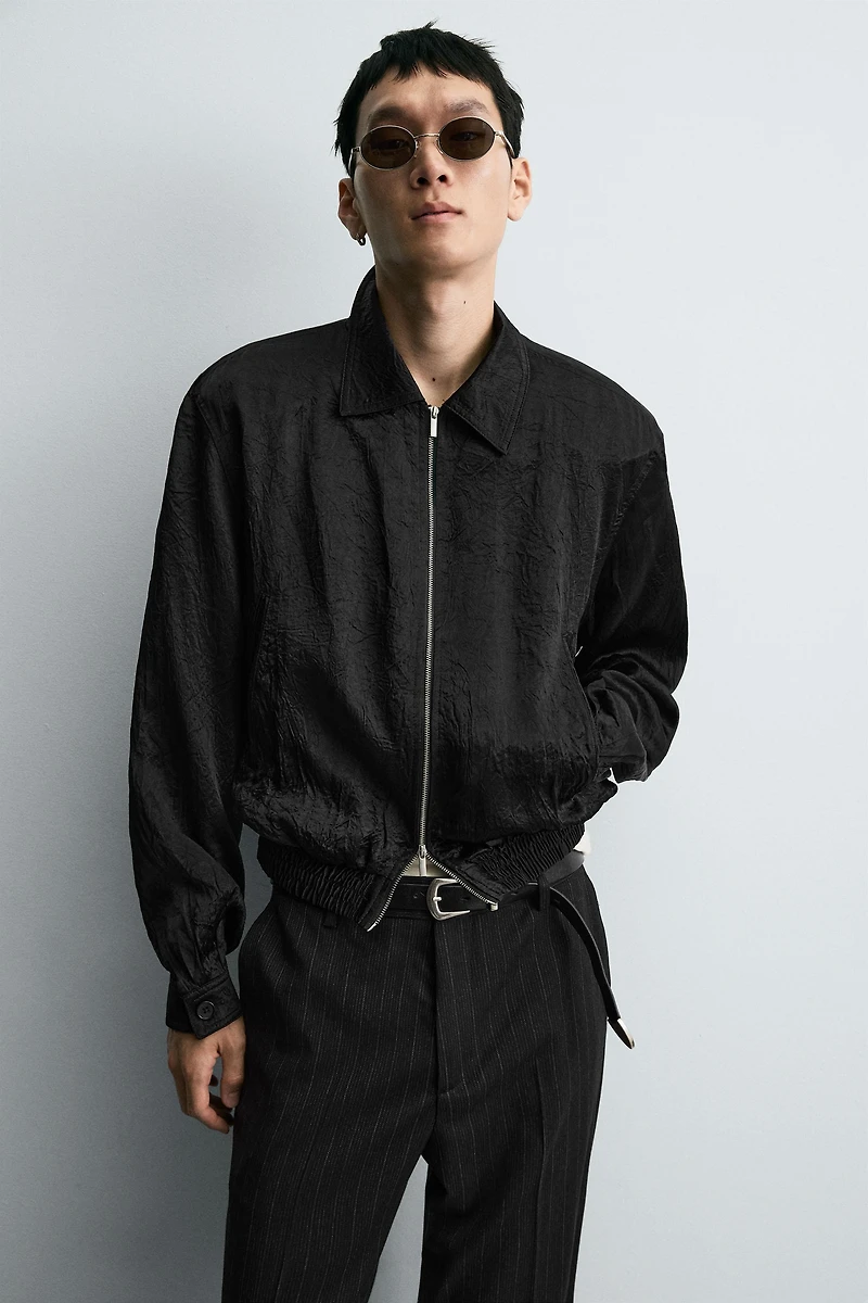 SHOULDER PAD BOMBER JACKET