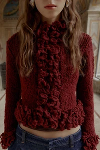 GILET EN MAILLE À FRANGES