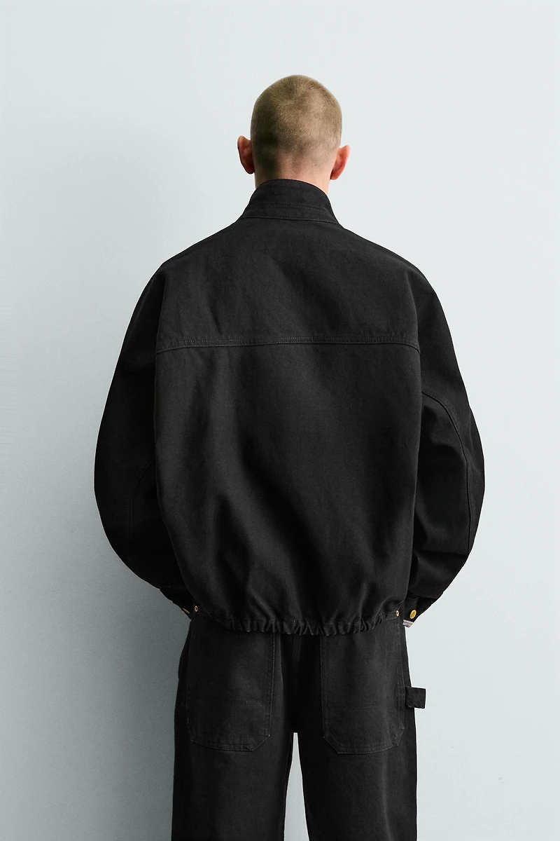 BLOUSON BOMBER COUPE CARRÉE EN COTON