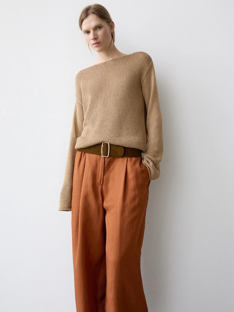 Flowing trousers with tie detail