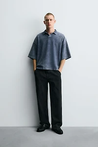WASHED TEXTURED POLO
