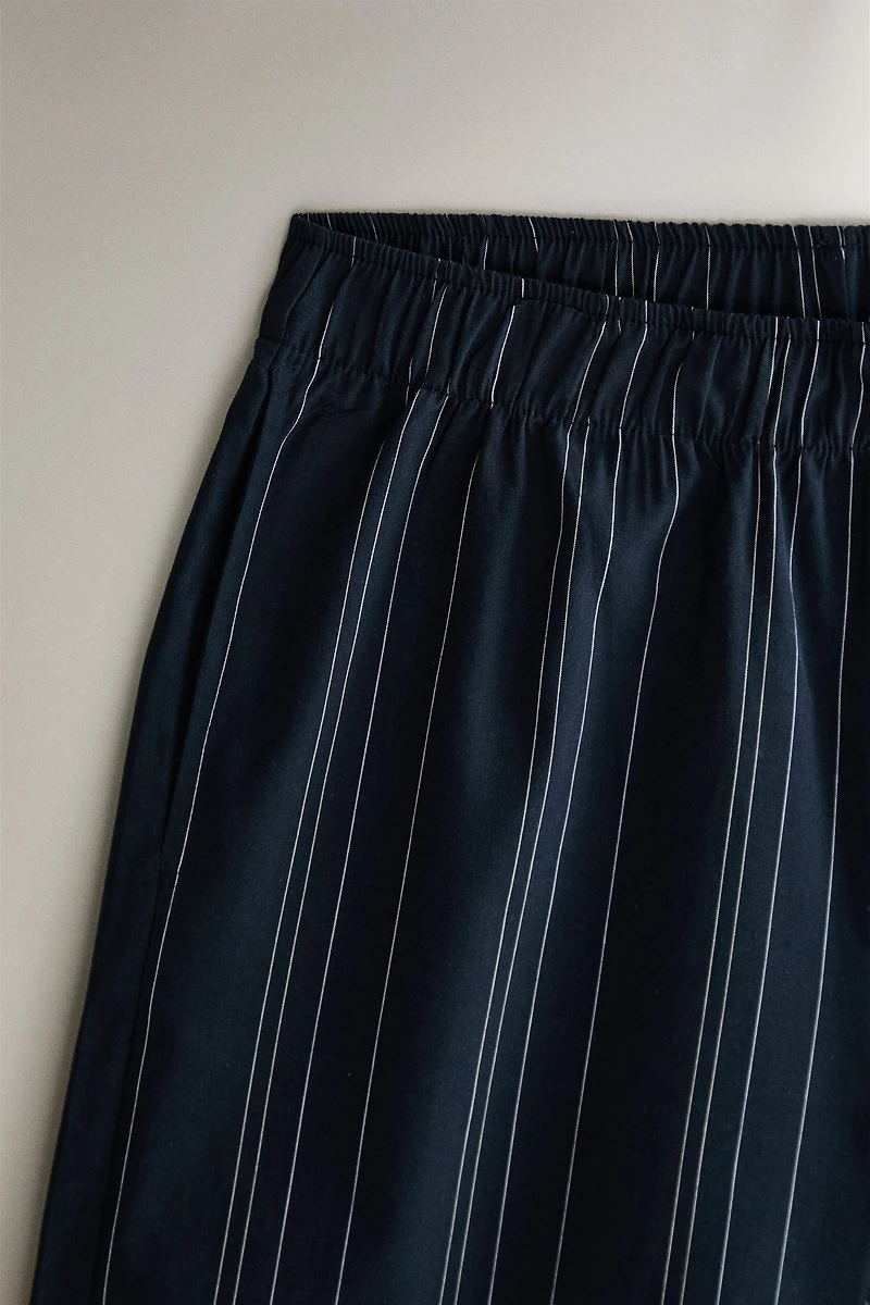 STRIPED COTTON SHORTS