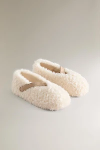 CHILDREN'S FAUX SHEARLING BALLET FLATS