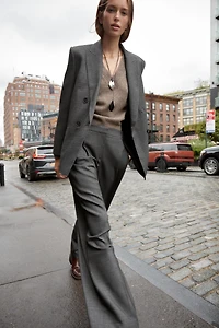 DOUBLE BREASTED BLAZER WITH SHOULDER PADS