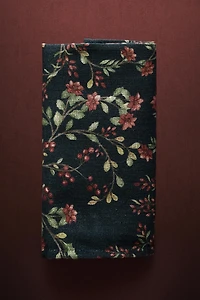 SET OF FLORAL COTTON LINEN CHRISTMAS NAPKINS (SET OF 2)