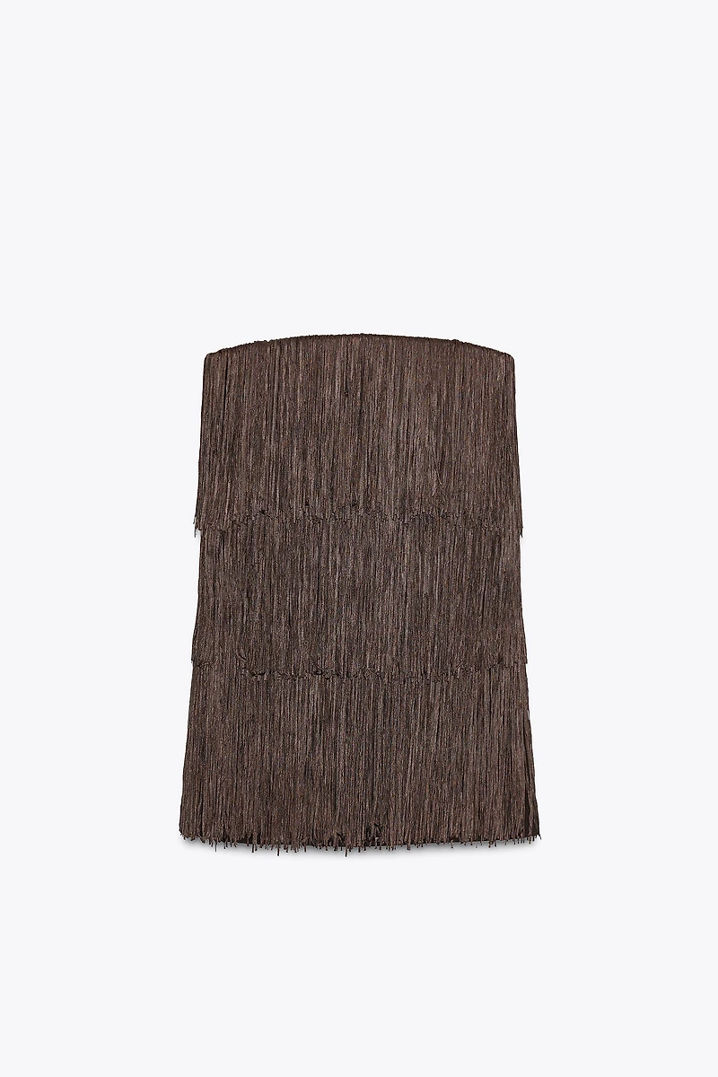 ROBE BUSTIER À FRANGES