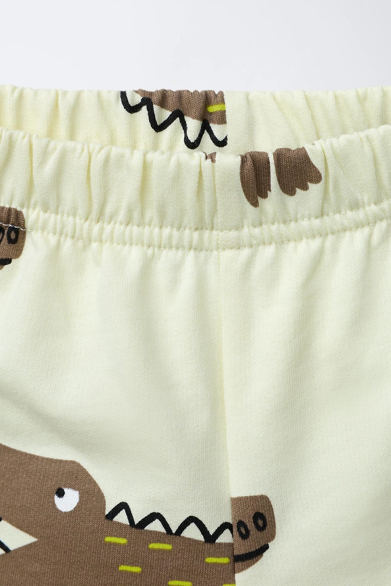 CROCODILE PRINT T-SHIRT AND BERMUDA SET