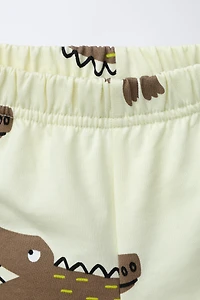 CROCODILE PRINT T-SHIRT AND BERMUDA SET