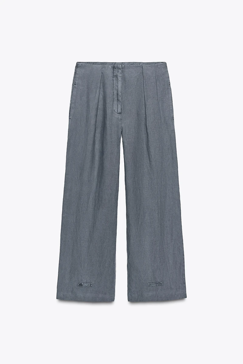 ZW COLLECTION PLEATED LINEN PANTS