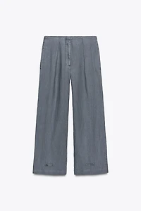 ZW COLLECTION PLEATED LINEN PANTS