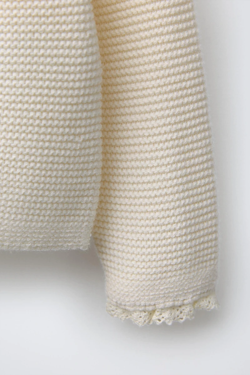 LACE CABLE KNIT CARDIGAN