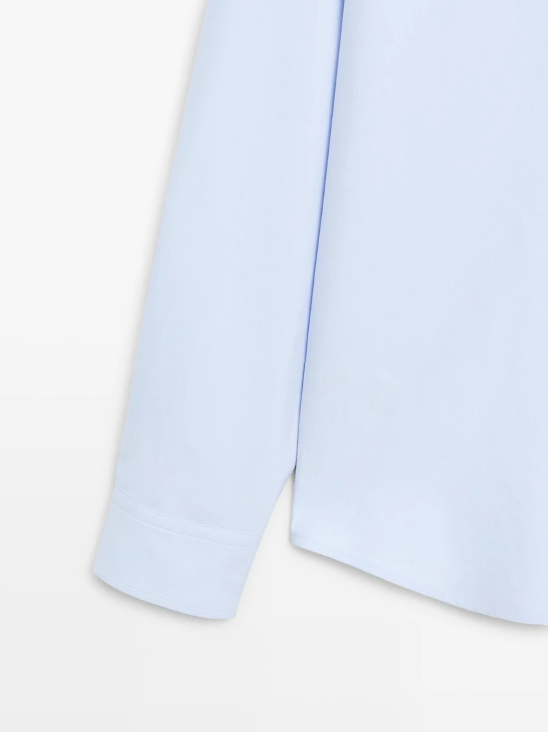 Cotton blend comfort twill shirt