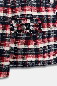 VESTE PEPLUM À CARREAUX ZW COLLECTION