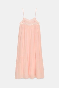 STUDDED GAUZE MIDI DRESS