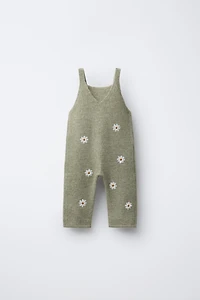 DAISY EMBROIDERED LONG OVERALLS