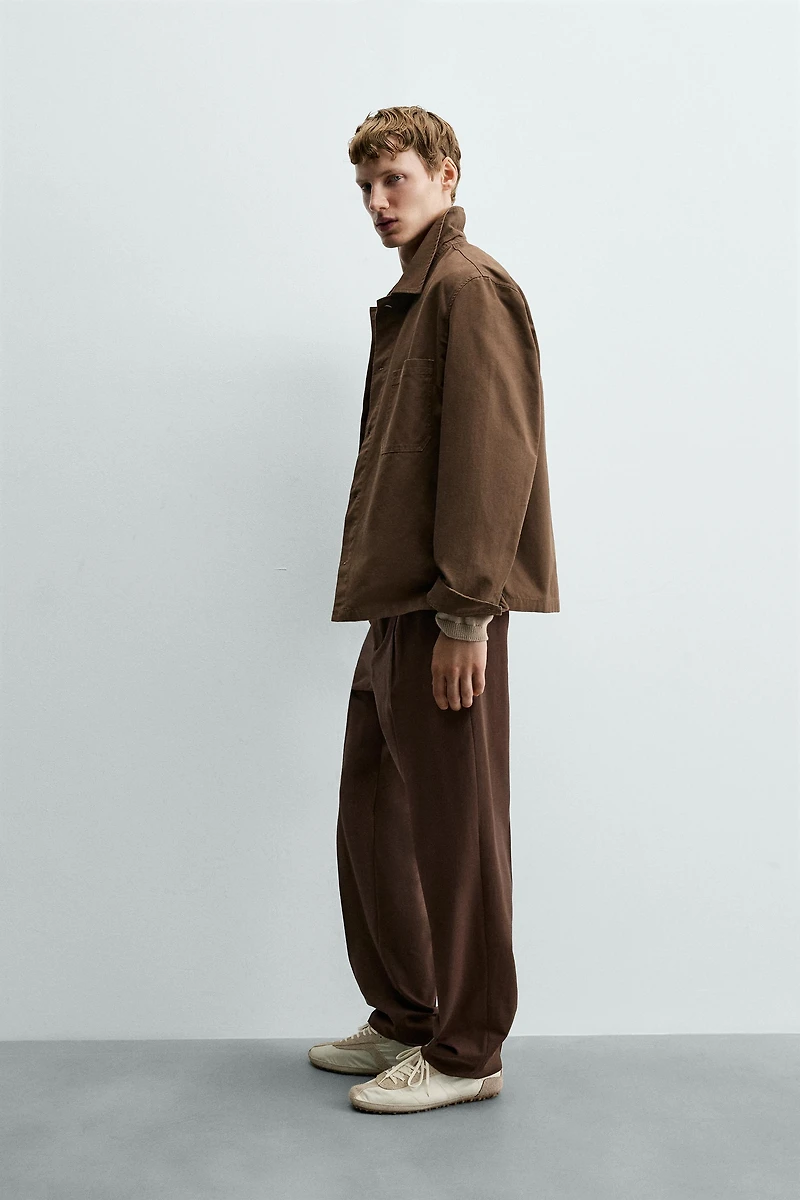 REGULAR FIT CANVAS OVERSHIRT