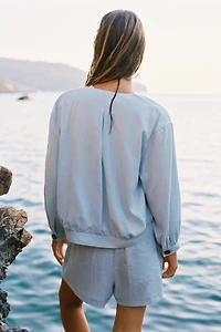 LINEN BOMBER JACKET