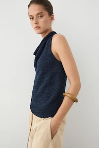 Top en maille à encolure drapée