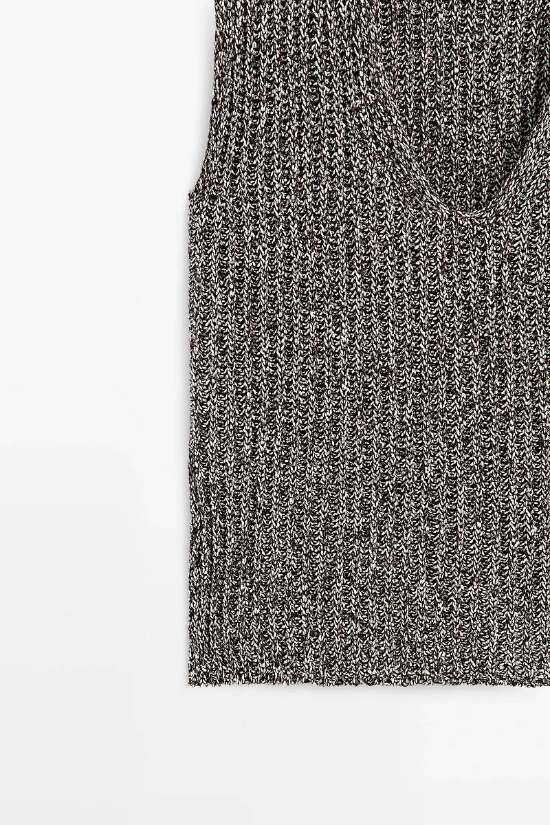 Cotton blend heathered knit top