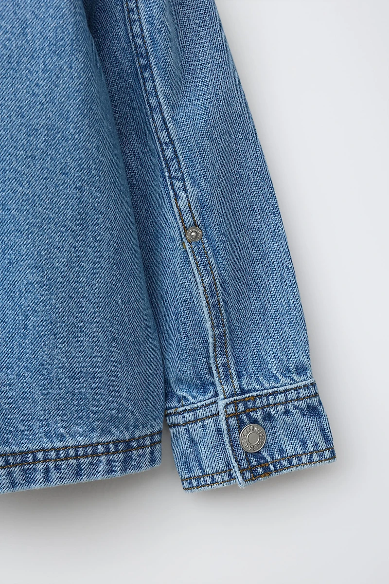 SURCHEMISE EN DENIM À CAPUCHE AMOVIBLE MOLLETON