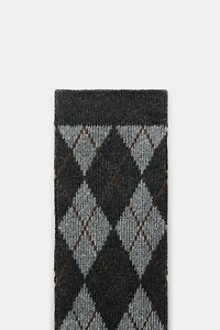 DIAMOND PATTERN COTTON SOCKS