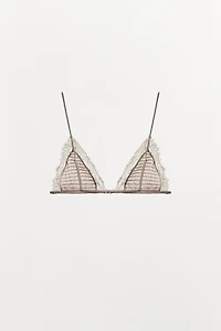 TEXTURED LACE TRIANGLE BRALETTE
