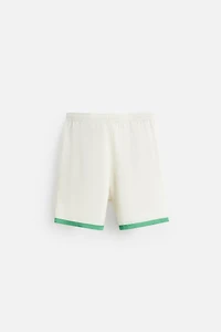 SATIN SHORTS WITH CONTRAST STRIPES