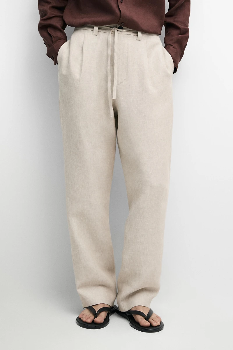 100% linen total look pants