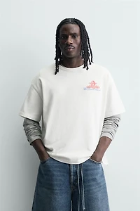 COMBINED PRINT AND EMBROIDERY T-SHIRT