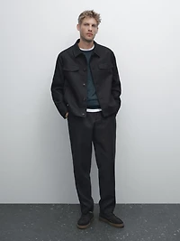 100% linen total look jacket