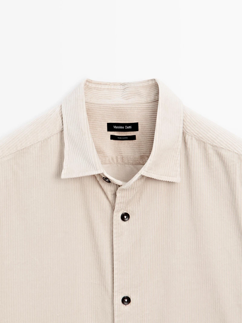 Regular fit corduroy overshirt