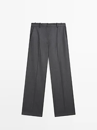 100% wool flannel suit trousers