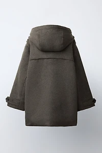 CLOTH DUFFEL COAT WITH WOOL