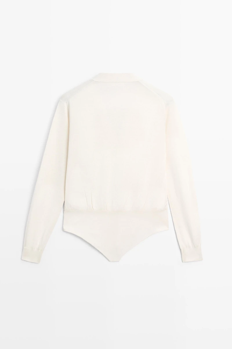 Silk blend bodysuit with button details - STUDIO