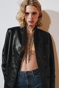 BEADED FRINGE GEM NECKLACE