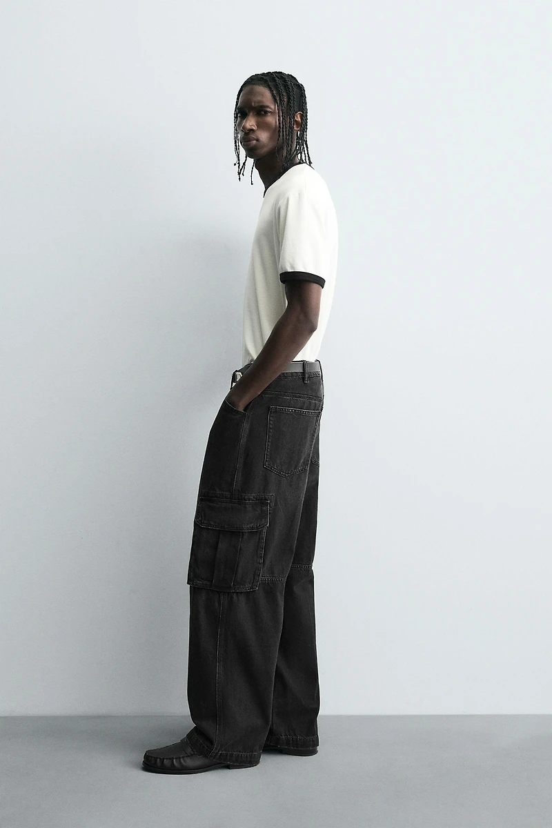 STRAIGHT FIT CARGO JEANS