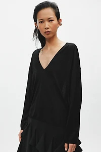PULL EN MAILLE FINE À COL V