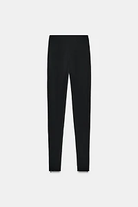 CREPE ZIPPERED LEGGINGS