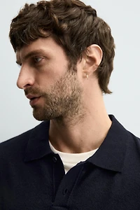 POLO EN MAILLE 100 % LAINE
