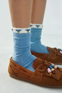 LOT DE TROIS PAIRES CHAUSSETTES FLEURS