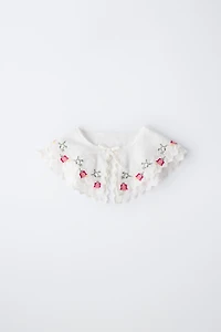 CROSS-STITCH EMBROIDERED POPLIN COLLAR