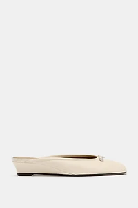 LEATHER WEDGE SLINGBACK BALLET FLATS