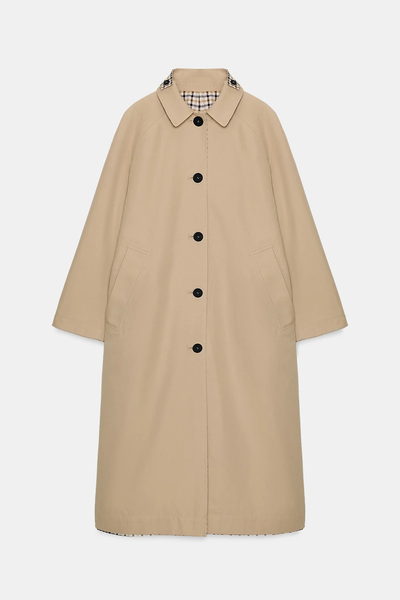 REVERSIBLE PLAID TRENCH COAT ZW COLLECTION
