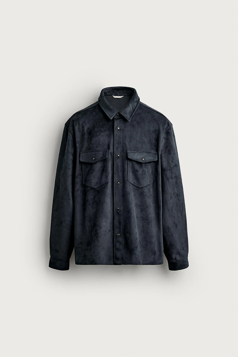 FAUX SUEDE OVERSHIRT