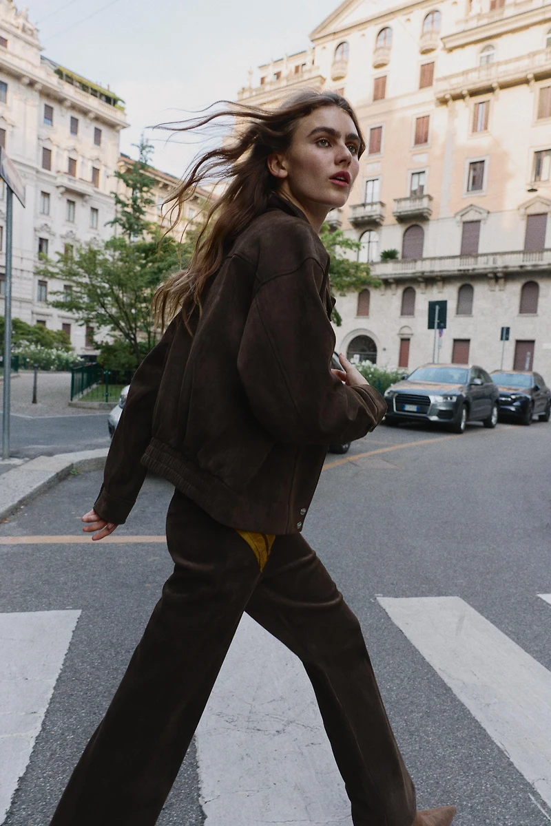 BLOUSON BOMBER OVERSIZE EFFET DAIM