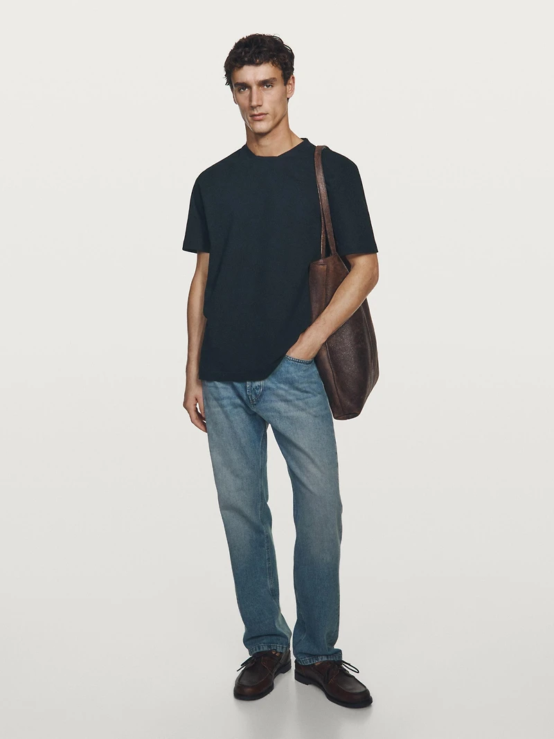 T-shirt manches courtes piqué col contrastant