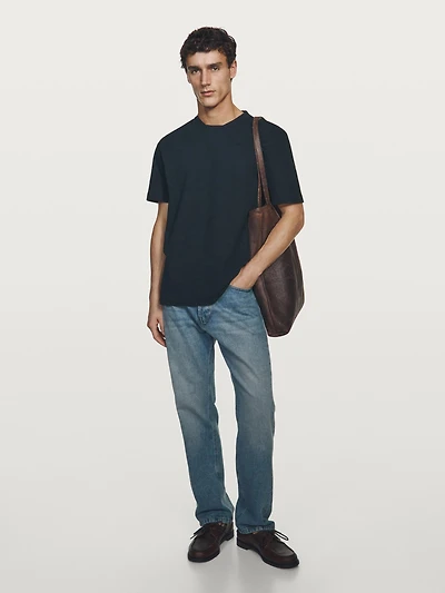 T-shirt manches courtes piqué col contrastant